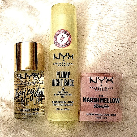 NYX Professional Makeup Bundle:HoneyDew Me up,Plump Right Back,Marsh Mellow NWT - Picture 2 of 13